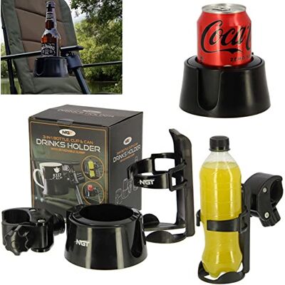 Lidsters Fishing Supplies NGT FISHING 3 IN 1 DRINKS CUP MUG HOLDER FOR FISHING CHAIRS CAMPING BEDCHAIRS BOTTLES CARP COARSE FISHING TACKLE Black One Size Lidsters Fishing Supplies NGT FISHING 3 IN 1 DRINKS CUP MUG HOLDER FOR FISHING CHAIRS CAMPING BEDCHAIRS BOTTLES CARP COARSE FISHING TACKLE Black One Size
