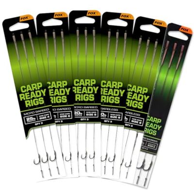 Fox Carp Wide Gape Ready Rigs (Size 6 Barbless) Fox Carp Wide Gape Ready Rigs (Size 6 Barbless)