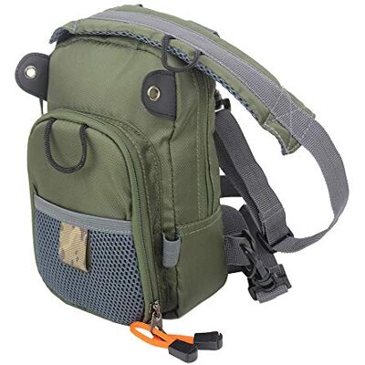 Kylebooker Small Fly Fishing Chest Pack Lightweight Tackle Storage Pouch Waist Bag, Army Green, Adjustable, Lightweight,Mesh Kylebooker Small Fly Fishing Chest Pack Lightweight Tackle Storage Pouch Waist Bag, Army Green, Adjustable, Lightweight,Mesh