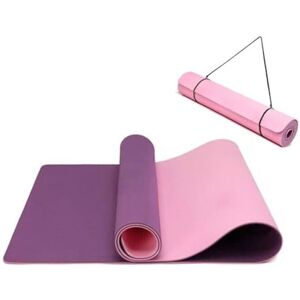 Oak & Tea Yoga Mat for Women Men Non Slip Exercise Mat for Home Gym with Carry Strap, TPE Workout Mats for Meditation, Pilates 183x61x0.6cm (PURPLE/PINK) Oak & Tea Yoga Mat for Women Men Non Slip Exercise Mat for Home Gym with Carry Strap, TPE Workout Mats for Meditation, Pilates 183x61x0.6cm (PURPLE/PINK)