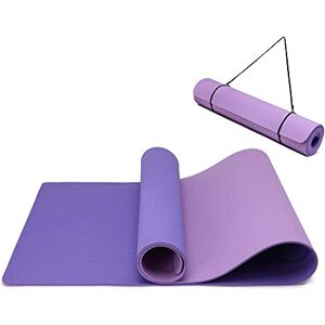 Oak & Tea Yoga Mat for Women Men Non Slip Exercise Mat for Home Gym with Carry Strap, TPE Workout Mats for Meditation, Pilates 183x61x0.6cm (VIOLET/LILAC) Oak & Tea Yoga Mat for Women Men Non Slip Exercise Mat for Home Gym with Carry Strap, TPE Workout Mats for Meditation, Pilates 183x61x0.6cm (VIOLET/LILAC)