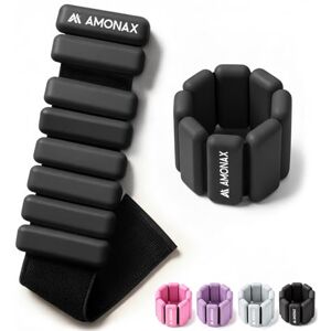Amonax Adjustable Ankle and Wrist Weights Set, Fitness Leg Weights for Women Men, 1lb/2lb Pair for Strength Training, Pilates Weights Running Swimming Weights, Hand Arm Weights (Black 1lb x 2) Amonax Adjustable Ankle and Wrist Weights Set, Fitness Leg Weights for Women Men, 1lb/2lb Pair for Strength Training, Pilates Weights Running Swimming Weights, Hand Arm Weights (Black 1lb x 2)