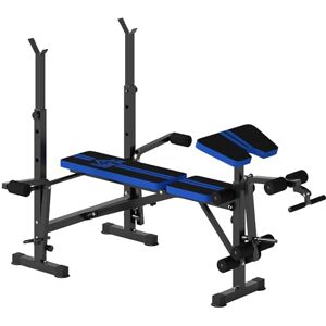 HOMCOM Adjustable Weight Bench with Leg Extension, Barbell Rack, Preacher Curl Pad, Butterfly, Multi-Function Home Gym Bench for Strength Training, Blue HOMCOM Adjustable Weight Bench with Leg Extension, Barbell Rack, Preacher Curl Pad, Butterfly, Multi-Function Home Gym Bench for Strength Training, Blue