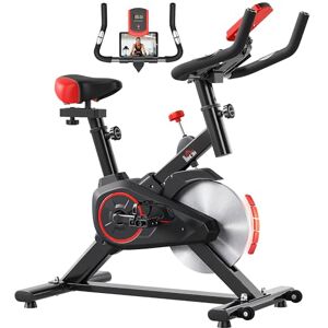 HOMCOM Indoor Exercise Bike, Stationary Bike, Cycling Machine with Adjustable Seat, Resistance, Handlebar, LCD Display and Heart Rate Sensor, for Home Gym Workout, Black HOMCOM Indoor Exercise Bike, Stationary Bike, Cycling Machine with Adjustable Seat, Resistance, Handlebar, LCD Display and Heart Rate Sensor, for Home Gym Workout, Black