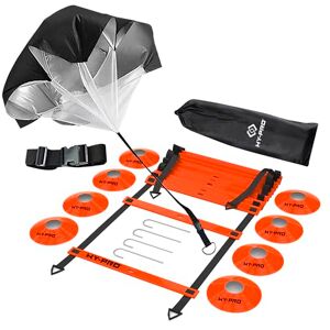 Hy-Pro Agility Training Set – Resistance Parachute, Adjustable Agility Ladder, 8 Cones, Carry Bag, Training Equipment, Great For Improving Fitness & Speed, Football Training, Sports Training Hy-Pro Agility Training Set – Resistance Parachute, Adjustable Agility Ladder, 8 Cones, Carry Bag, Training Equipment, Great For Improving Fitness & Speed, Football Training, Sports Training