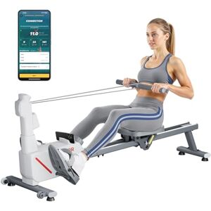 VEVOR Magnetic Rowing Machine,16-Level Quiet Resistance Adjustable, Foldable Rower Machine for Home, 158kg Weight Capacity, Row Machines with Dual-Slide Rail, Bluetooth APP Compatible & LCD Monitor VEVOR Magnetic Rowing Machine,16-Level Quiet Resistance Adjustable, Foldable Rower Machine for Home, 158kg Weight Capacity, Row Machines with Dual-Slide Rail, Bluetooth APP Compatible & LCD Monitor