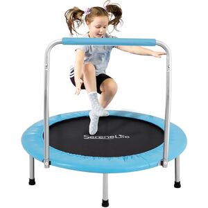 SereneLife Foldable Trampoline for Adults and Kids 91/102cm, Indoor Outdoor Mini Fitness Rebounder with Foam Handle, Compact Exercise Equipment for Home and Garden Workouts SereneLife Foldable Trampoline for Adults and Kids 91/102cm, Indoor Outdoor Mini Fitness Rebounder with Foam Handle, Compact Exercise Equipment for Home and Garden Workouts