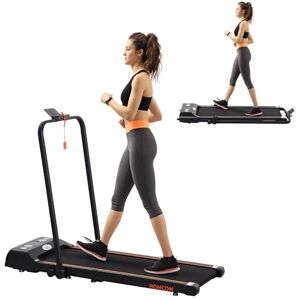 HOMCOM Walking Pad Treadmill, Folding Treadmill for Home, 1-8km/h Under Desk Running Machine with Low Noise 1.5HP, LED Display, Wheels and Remote Control, for Gym Office Fitness Training, Orange HOMCOM Walking Pad Treadmill, Folding Treadmill for Home, 1-8km/h Under Desk Running Machine with Low Noise 1.5HP, LED Display, Wheels and Remote Control, for Gym Office Fitness Training, Orange