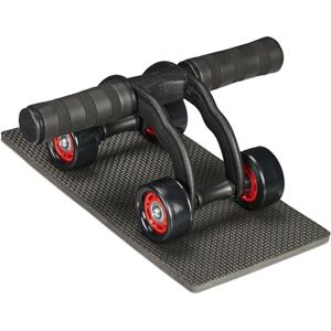 Relaxdays Ab Roller with 4 Wheels, Abdominal Trainer for Home, for Women & Men, Core Exercise, with Knee Mat, Black/Red, Steel, 11.5 x 29.5 x 21.5 cm Relaxdays Ab Roller with 4 Wheels, Abdominal Trainer for Home, for Women & Men, Core Exercise, with Knee Mat, Black/Red, Steel, 11.5 x 29.5 x 21.5 cm