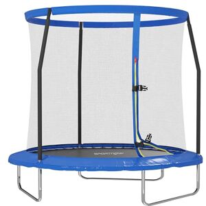 SPORTNOW 8ft Trampoline with Safety Enclosure Net, Steel Frame Outdoor Trampoline, Jumping Mat with Edge Safety Cover for Fitness, Blue SPORTNOW 8ft Trampoline with Safety Enclosure Net, Steel Frame Outdoor Trampoline, Jumping Mat with Edge Safety Cover for Fitness, Blue