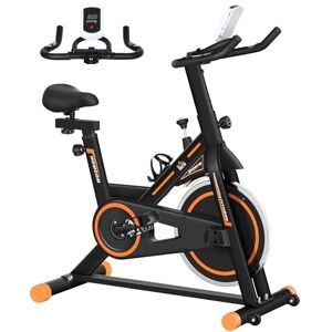 HOMCOM Exercise Bike, Indoor Stationary Bike with 8kg Flywheel, Heart Rate Sensor and LCD Monitor, Cycling Bike for Home, Gym, Office, Cardio Workout Orange HOMCOM Exercise Bike, Indoor Stationary Bike with 8kg Flywheel, Heart Rate Sensor and LCD Monitor, Cycling Bike for Home, Gym, Office, Cardio Workout Orange