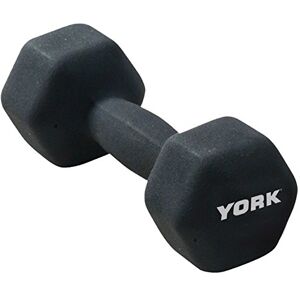 York Fitness Single Neoprene Hex coating Dumbbell, Black, 5KG York Fitness Single Neoprene Hex coating Dumbbell, Black, 5KG