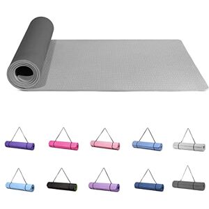 Good Nite Yoga Mat Exercise Mats Workout Pilates Fitness Mat for Women Men Non-Slip Thick 6mm High Density Gymnastics Mats with Carry Strap Tpe 183 x 61 x 0.6cm (Black/Grey) Good Nite Yoga Mat Exercise Mats Workout Pilates Fitness Mat for Women Men Non-Slip Thick 6mm High Density Gymnastics Mats with Carry Strap Tpe 183 x 61 x 0.6cm (Black/Grey)