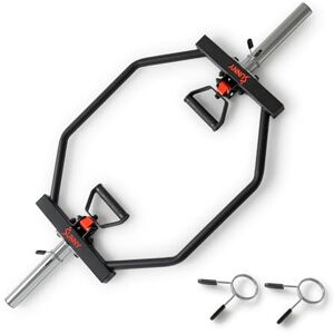 Sunny Health & Fitness Strength Training Olympic Hex Bar Barbell, High Load Capacity, Swivel Handles, Safety Clips, Knurled Handles for Deadlifts, Shoulder Presses, Shrugs, Back Rows, Weightlifting Sunny Health & Fitness Strength Training Olympic Hex Bar Barbell, High Load Capacity, Swivel Handles, Safety Clips, Knurled Handles for Deadlifts, Shoulder Presses, Shrugs, Back Rows, Weightlifting