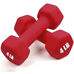 Portzon 10 Colors Options Compatible with Set of 2 Neoprene Dumbbell, 4LB each, Anti-Slip, Anti-roll, Hex Shape, RED Portzon 10 Colors Options Compatible with Set of 2 Neoprene Dumbbell, 4LB each, Anti-Slip, Anti-roll, Hex Shape, RED