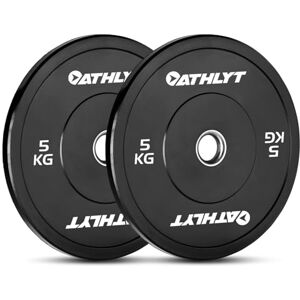 Athlyt Black Bumper Plates, 5kg x 2 Athlyt Black Bumper Plates, 5kg x 2