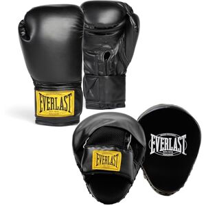 Everlast 1910 Classic Training 16oz Boxing Gloves and Focus Mitts (Black) Hook & Loop Leather Boxing Gloves for Bags & Work, Protective and Comfortable Equipment Authentic Gear Everlast 1910 Classic Training 16oz Boxing Gloves and Focus Mitts (Black) Hook & Loop Leather Boxing Gloves for Bags & Work, Protective and Comfortable Equipment Authentic Gear