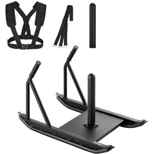VEVOR Weight Sled, Steel Power Sled, Fitness Strength Training Sleds for Athletic Exercise Speed Improvement, Workout Fitness Equipment with Handle, Compatible with 25/51 mm Weight Plates, Black VEVOR Weight Sled, Steel Power Sled, Fitness Strength Training Sleds for Athletic Exercise Speed Improvement, Workout Fitness Equipment with Handle, Compatible with 25/51 mm Weight Plates, Black
