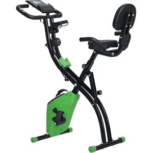 HOMCOM 3-in-1 Folding Exercise Bike, Foldable Stationary Bike with 8-Level Adjustable Magnetic Resistance, Arm Resistance Band, Pulse Sensor and LCD Monitor, Green HOMCOM 3-in-1 Folding Exercise Bike, Foldable Stationary Bike with 8-Level Adjustable Magnetic Resistance, Arm Resistance Band, Pulse Sensor and LCD Monitor, Green