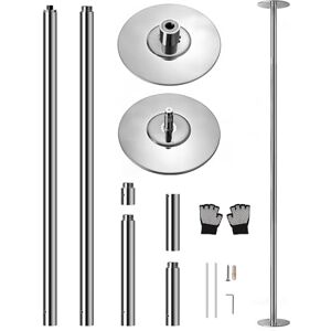 SereneLife Professional Upgrade Spinning Dance Pole Portable & Removable Stripper Fitness Pole, Adjustable & Smooth Connection, Great for Workout & Exercise, Club, Bedroom, Home SLDPCH (Chrome) SereneLife Professional Upgrade Spinning Dance Pole Portable & Removable Stripper Fitness Pole, Adjustable & Smooth Connection, Great for Workout & Exercise, Club, Bedroom, Home SLDPCH (Chrome)