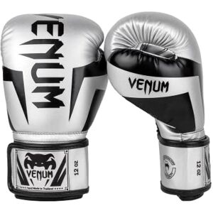 Venum , Elite Boxing Gloves, Unisex Adult, 12 Oz, Silver/Black Venum , Elite Boxing Gloves, Unisex Adult, 12 Oz, Silver/Black