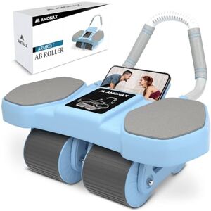 Amonax Ab Roller Exercise Wheel, Four Wheel Abs Trainer with Elbow Support, Abdominal Exercise Equipment for Core Abs, Automatic Rebound Abs Workout Equipment For Home Gym Men Women Use (Blue Assist) Amonax Ab Roller Exercise Wheel, Four Wheel Abs Trainer with Elbow Support, Abdominal Exercise Equipment for Core Abs, Automatic Rebound Abs Workout Equipment For Home Gym Men Women Use (Blue Assist)