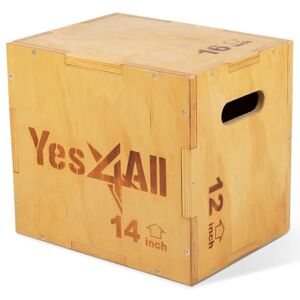 Yes4All Jumping Trainers Plyx Wood Plyo Box Wooden Plyo Box for Exercise CrossFit Training MMA Plyometric Agility 3, A. Wood Basic, 40.6 x 35.6 30.5 cm UK, 16" x 14" x 12 Yes4All Jumping Trainers Plyx Wood Plyo Box Wooden Plyo Box for Exercise CrossFit Training MMA Plyometric Agility 3, A. Wood Basic, 40.6 x 35.6 30.5 cm UK, 16" x 14" x 12