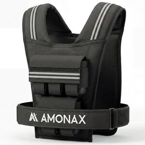 Amonax Weighted Vest for Women and Men, 10kg/20kg/30kg Adjustable Weight Vests with Reflective for Fitness Workout, Weighted Running Vest for Walking, Home Gym Strength (Black 10kg) Amonax Weighted Vest for Women and Men, 10kg/20kg/30kg Adjustable Weight Vests with Reflective for Fitness Workout, Weighted Running Vest for Walking, Home Gym Strength (Black 10kg)
