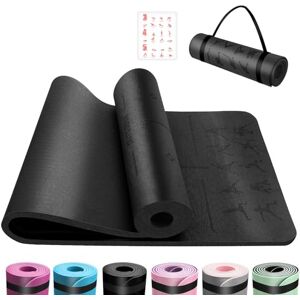 OUTDOUSE Yoga Mat with Alignment Lines,TPE 6mm Sports Exercise Mat,Non-Slip,for Gymnastics,Pilates,Home, Travel,Gymnastics Mat with Storage Straps,Yoga Mats for Women and Men,183x61x0.6cm OUTDOUSE Yoga Mat with Alignment Lines,TPE 6mm Sports Exercise Mat,Non-Slip,for Gymnastics,Pilates,Home, Travel,Gymnastics Mat with Storage Straps,Yoga Mats for Women and Men,183x61x0.6cm