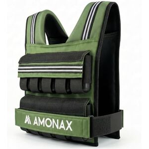 Amonax Weighted Vest for Women and Men, 10kg/20kg/30kg Adjustable Weight Vests with Reflective for Fitness Workout, Weighted Running Vest for Walking, Home Gym Strength (Green 20kg) Amonax Weighted Vest for Women and Men, 10kg/20kg/30kg Adjustable Weight Vests with Reflective for Fitness Workout, Weighted Running Vest for Walking, Home Gym Strength (Green 20kg)