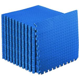 ProsourceFit Puzzle Exercise Mat ½ in, EVA Interlocking Foam Floor Tiles for Home Gym, Mat for Home Workout Equipment, Floor Padding for Kids, Blue, 24 in x 24 in x ½ in, 144 Sq Ft 36 Tiles ProsourceFit Puzzle Exercise Mat ½ in, EVA Interlocking Foam Floor Tiles for Home Gym, Mat for Home Workout Equipment, Floor Padding for Kids, Blue, 24 in x 24 in x ½ in, 144 Sq Ft 36 Tiles