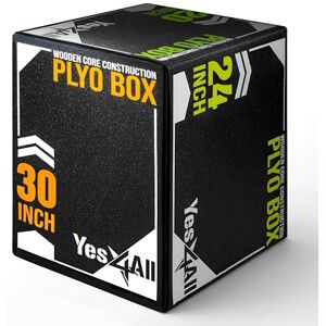 Yes4All KX7W Soft Plyo Box with Wooden Core, 76,2 cm x 61 cm x 50,8 cm made of soft foam, crossfit, MMA, plyometric training, 3 in 1 jump box with wooden core, version Sport Black Yes4All KX7W Soft Plyo Box with Wooden Core, 76,2 cm x 61 cm x 50,8 cm made of soft foam, crossfit, MMA, plyometric training, 3 in 1 jump box with wooden core, version Sport Black