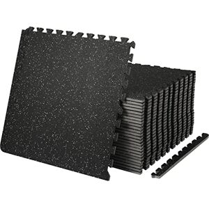 VEVOR 25 PCS 1/2 inch Thick Gym Floor Mats, 24" x 24" EVA Foam & Rubber Top Interlocking Workout Floor Mats with 100 sq.ft Coverage, Waterproof Exercise Puzzle Flooring for Gym, Home, Garage, Baseme VEVOR 25 PCS 1/2 inch Thick Gym Floor Mats, 24" x 24" EVA Foam & Rubber Top Interlocking Workout Floor Mats with 100 sq.ft Coverage, Waterproof Exercise Puzzle Flooring for Gym, Home, Garage, Baseme