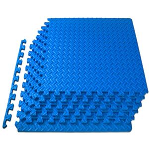 ProsourceFit Puzzle Exercise Mat ½ in, EVA Interlocking Foam Floor Tiles for Home Gym, Mat for Home Workout Equipment, Floor Padding for Kids, Blue, 24 in x 24 in x ½ in, 24 Sq Ft 6 Tiles ProsourceFit Puzzle Exercise Mat ½ in, EVA Interlocking Foam Floor Tiles for Home Gym, Mat for Home Workout Equipment, Floor Padding for Kids, Blue, 24 in x 24 in x ½ in, 24 Sq Ft 6 Tiles