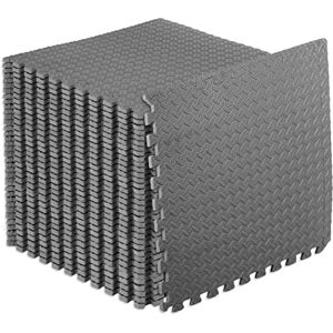 ProsourceFit Puzzle Exercise Mat ½ in, EVA Interlocking Foam Floor Tiles for Home Gym, Mat for Home Workout Equipment, Floor Padding for Kids, Grey, 24 in x 24 in x ½ in, 144 Sq Ft 36 Tiles ProsourceFit Puzzle Exercise Mat ½ in, EVA Interlocking Foam Floor Tiles for Home Gym, Mat for Home Workout Equipment, Floor Padding for Kids, Grey, 24 in x 24 in x ½ in, 144 Sq Ft 36 Tiles