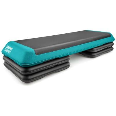 Balance Aerobic Step, Large Professional Exercise Stepper, 3 Level Height Adjustable Fitness Platform, L109cm x W41cm x H10/15/20cm (Teal) Balance Aerobic Step, Large Professional Exercise Stepper, 3 Level Height Adjustable Fitness Platform, L109cm x W41cm x H10/15/20cm (Teal)