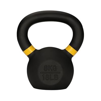 KEFL Cast Iron Kettlebell, Colour-Coded Ring, Textured Wide Grip Handle, Painted Finish, Strength Training Weight for Home Gym Fitness, 4kg-28kg KEFL Cast Iron Kettlebell, Colour-Coded Ring, Textured Wide Grip Handle, Painted Finish, Strength Training Weight for Home Gym Fitness, 4kg-28kg