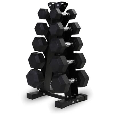 NORTHERN Hex Dumbbell Set 2.5kg-12.5kg with 5-Tier A-Frame Dumbbell Rack Weight Set & Storage Stand for Home Gym Strength Training NORTHERN Hex Dumbbell Set 2.5kg-12.5kg with 5-Tier A-Frame Dumbbell Rack Weight Set & Storage Stand for Home Gym Strength Training