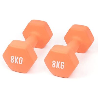 Myga Hex Dumbbells Pair of Neoprene & Cast Iron Hexagonal Dumbbell Hand Weights for Women and Men at Home & Gym Weight: 8 kg Myga Hex Dumbbells Pair of Neoprene & Cast Iron Hexagonal Dumbbell Hand Weights for Women and Men at Home & Gym Weight: 8 kg