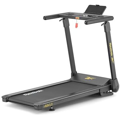 Reebok i-Run 5.0 Folding Treadmill with Powerful 2.0HP Peak Motor, 15kph Top Speed, 12-Level Power Incline & Compact Footprint, No Assembly Required. Zwift & Kinomap Compatible, Cushioned Running Deck Reebok i-Run 5.0 Folding Treadmill with Powerful 2.0HP Peak Motor, 15kph Top Speed, 12-Level Power Incline & Compact Footprint, No Assembly Required. Zwift & Kinomap Compatible, Cushioned Running Deck