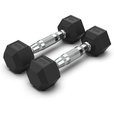 GYMSETS FITNESS Hex-Shaped Dumbbell Pairs, 2 × 1kg (2kg) GYMSETS FITNESS Hex-Shaped Dumbbell Pairs, 2 × 1kg (2kg)