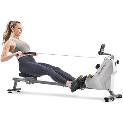 Sunny Health & Fitness Compact Folding Magnetic Rowing Machine with 43 Inch Slide Rail, 285 LB Max Weight, Synergy Power Motion, Optional Smart Exclusive SunnyFit® App Enhanced Bluetooth Connectivity Sunny Health & Fitness Compact Folding Magnetic Rowing Machine with 43 Inch Slide Rail, 285 LB Max Weight, Synergy Power Motion, Optional Smart Exclusive SunnyFit® App Enhanced Bluetooth Connectivity