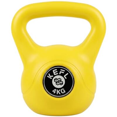 KEFL Vinyl Coated Kettlebell for Strength Training & Home Gym, Colour Coded Non-Slip Weight for Fitness, Conditioning & Full Body Workouts, 2kg–20kg KEFL Vinyl Coated Kettlebell for Strength Training & Home Gym, Colour Coded Non-Slip Weight for Fitness, Conditioning & Full Body Workouts, 2kg–20kg