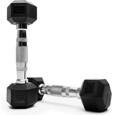 Fashion Thirsty Northern Hex Dumbbell Set Rubber Heavy Weights with Metal Handles Anti-Rolling for Weight Lifting Bodybuilding Exercise Workout Strength Training Home Gym 1kg-50kg Pairs Sets (1KG x2 Dumbbells) Fashion Thirsty Northern Hex Dumbbell Set Rubber Heavy Weights with Metal Handles Anti-Rolling for Weight Lifting Bodybuilding Exercise Workout Strength Training Home Gym 1kg-50kg Pairs Sets (1KG x2 Dumbbells)