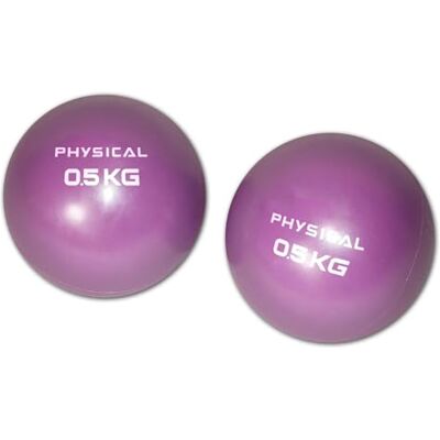 PHYSICAL Weighted Toning Balls, ideal for pilates and toning muscles. 1 pair of 0.5kg or 1kg weights PHYSICAL Weighted Toning Balls, ideal for pilates and toning muscles. 1 pair of 0.5kg or 1kg weights