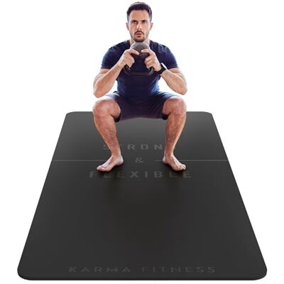 Karma Fitness Large Exercise Mat 10mm Extra Thick Yoga Mat & Workout Mat, 183cm x 80cm Karma Fitness Large Exercise Mat 10mm Extra Thick Yoga Mat & Workout Mat, 183cm x 80cm
