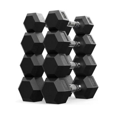 GYMSETS FITNESS Hex-Shaped Dumbbell Pairs, Set of 2.5kg–10kg GYMSETS FITNESS Hex-Shaped Dumbbell Pairs, Set of 2.5kg–10kg