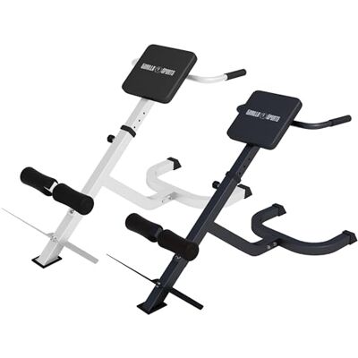 GORILLA SPORTS ® Hyperextension Bench, Adjustable, 180 kg, 45° Incline 4-position height adjustable; 128 x 56 x 78-86 cm, padded Roman chair for back, waist and abdominal strength training GORILLA SPORTS ® Hyperextension Bench, Adjustable, 180 kg, 45° Incline 4-position height adjustable; 128 x 56 x 78-86 cm, padded Roman chair for back, waist and abdominal strength training