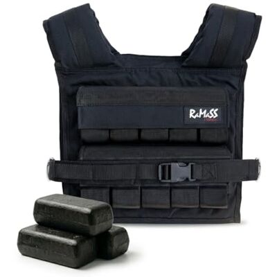 RAMASS Fitness Weighted Vest 20kg – Removable 1kg Iron Weights – Adjustable Strength Training Vest for Calisthenics, Running & Home Gym Workouts (Men & Women) RAMASS Fitness Weighted Vest 20kg – Removable 1kg Iron Weights – Adjustable Strength Training Vest for Calisthenics, Running & Home Gym Workouts (Men & Women)