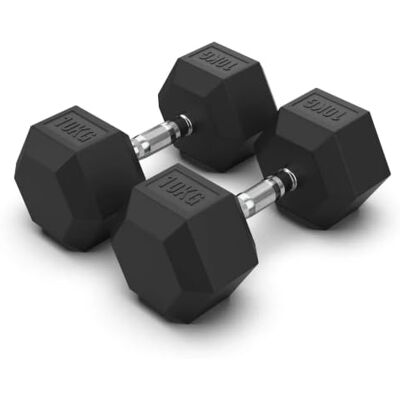 GYMSETS FITNESS GymSets Hex Dumbbell Pairs – Rubber Coated Weights for Home Gym Pair Set, Hex Design GYMSETS FITNESS GymSets Hex Dumbbell Pairs – Rubber Coated Weights for Home Gym Pair Set, Hex Design